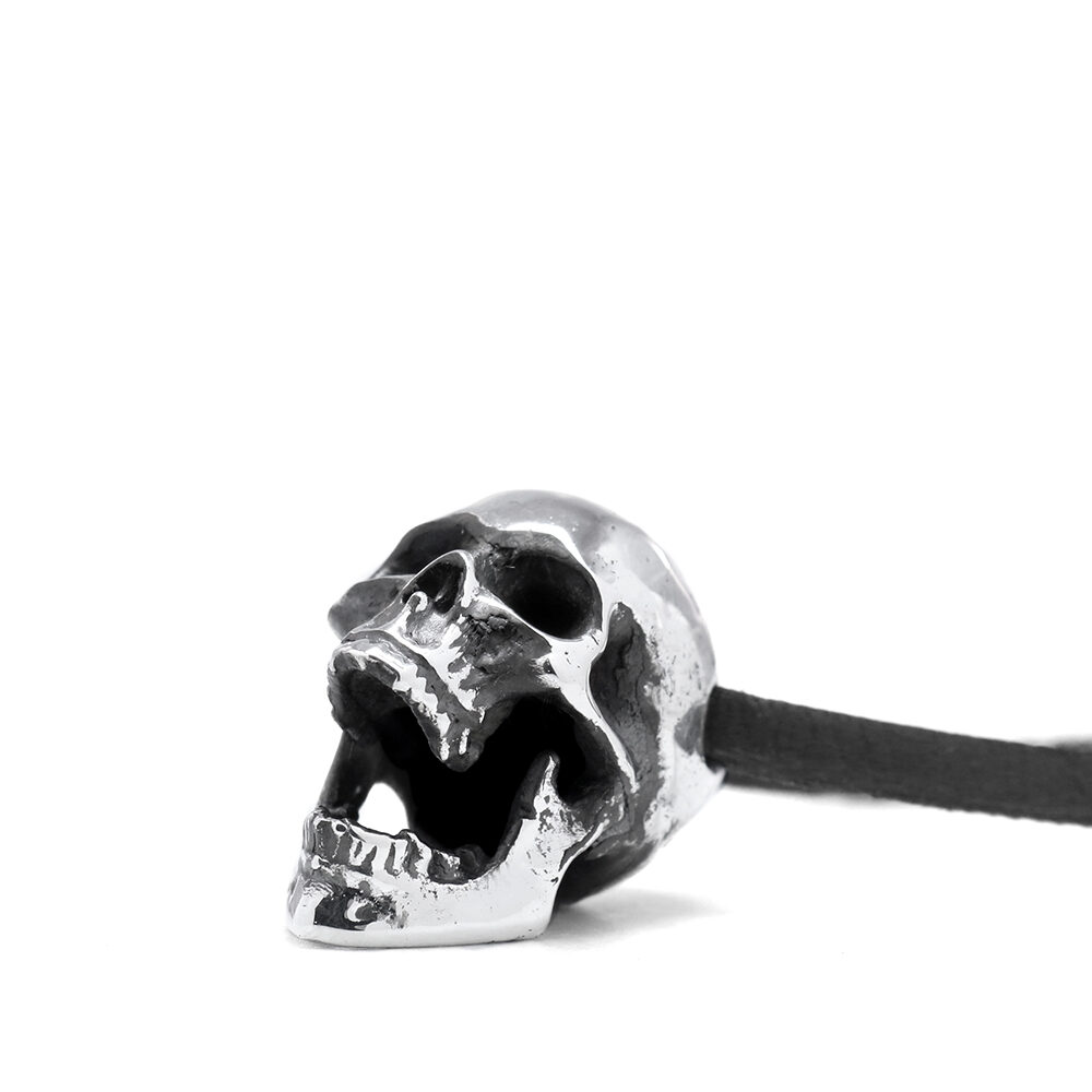 Ether11 Silver Screaming Skull Pendant