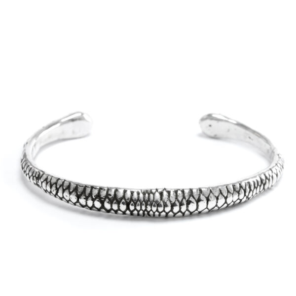 Ether11 Silver Snake Skin Cuff Bracelet