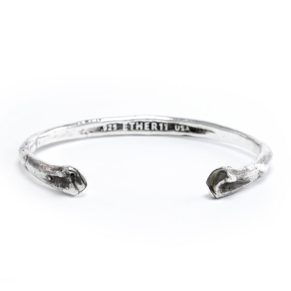 Ether11 Silver Bone Cuff Bracelet Made in USA