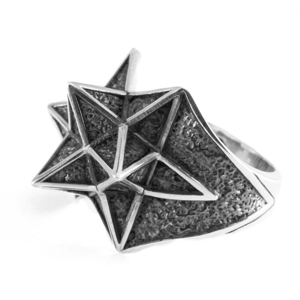 Ether11 Stellation Geometry Star Sterling Silver Ring