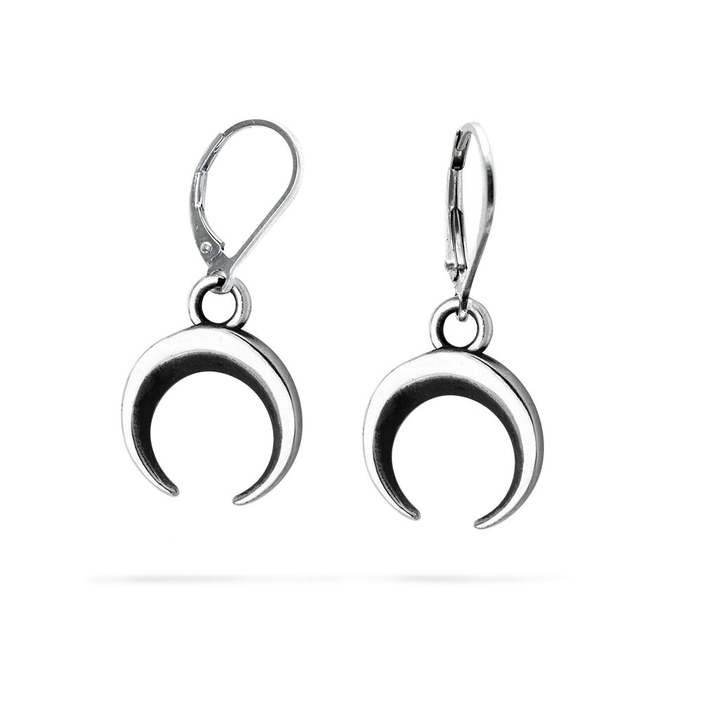 Ether11 Sterling Silver Moon Earrings