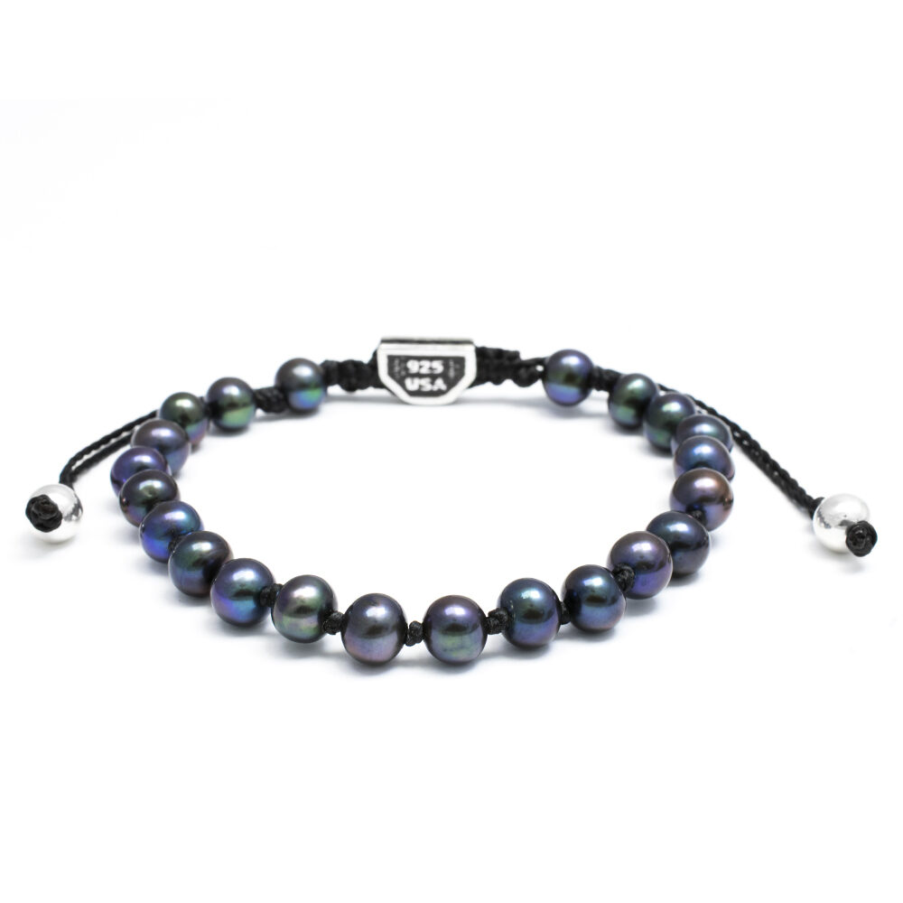 Ether11 Fresh Water Black Pearl Beaded Bracelet