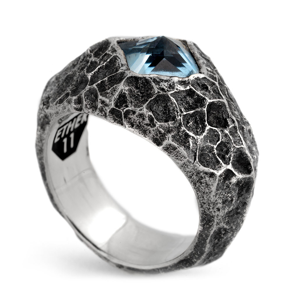 Formation Signet Ring with Aquamarine